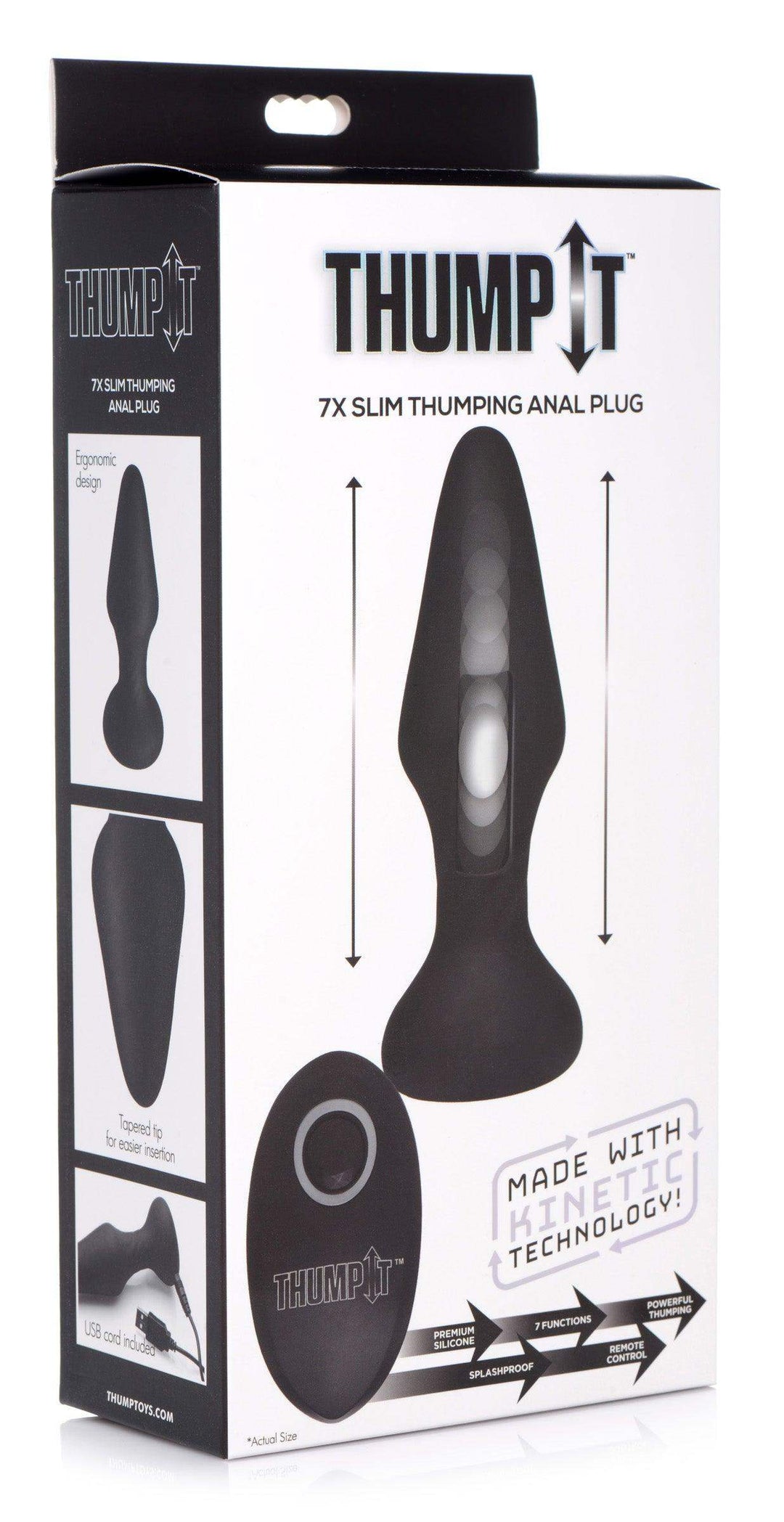 7X Slim Thumping Silicone Anal Plug - The Dildo Hub