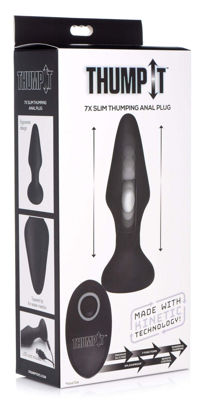 7X Slim Thumping Silicone Anal Plug - The Dildo Hub
