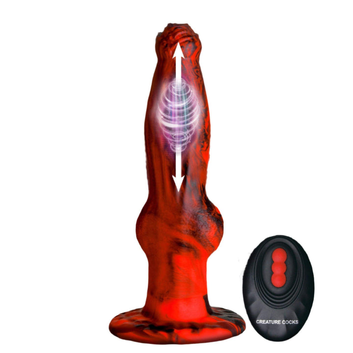 8.7 Inch Hell Wolf | Thrusting & Vibrating Dog Knot Dildo - The Dildo Hub