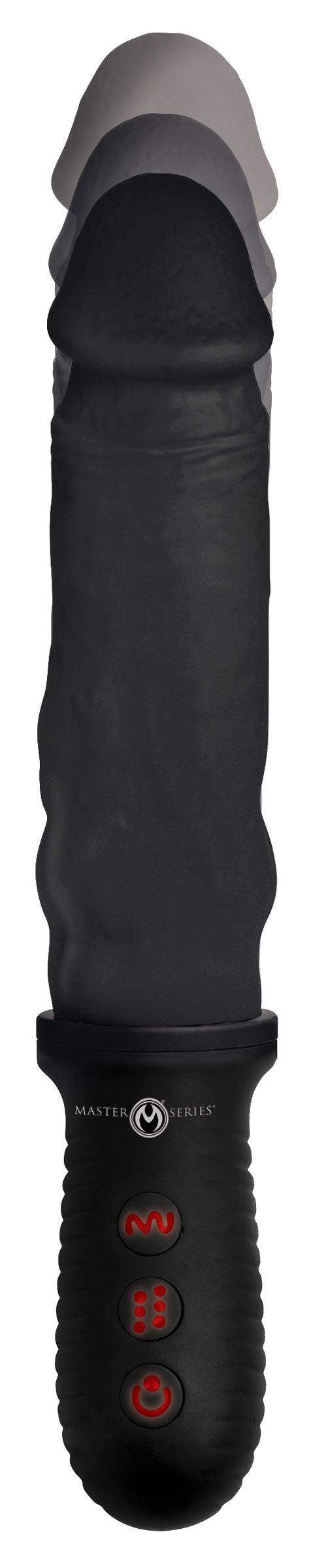 8X Auto Pounder Vibrating and Thrusting Dildo with Handle - Black - The Dildo Hub