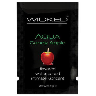 Wicked Aqua Candy Apple Flavored Water-Based Lubricant 0.10 oz.  from thedildohub.com