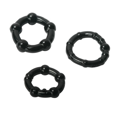 Black Performance Erection Rings - Packaged TV from Trinity Vibes