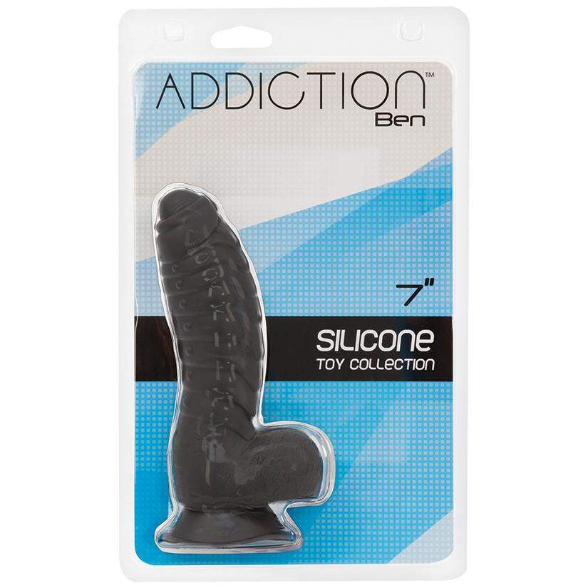 Addiction Ben Black Realistic Dildo With Balls - 7 Inches | BMS Factory - The Dildo Hub