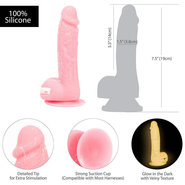Addiction Brandon Pink Realistic Dildo - 7.50 Inches | BMS Factory - The Dildo Hub