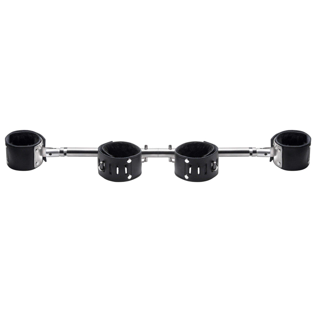 Adjustable Swiveling Spreader Bar with Leather Cuffs - The Dildo Hub