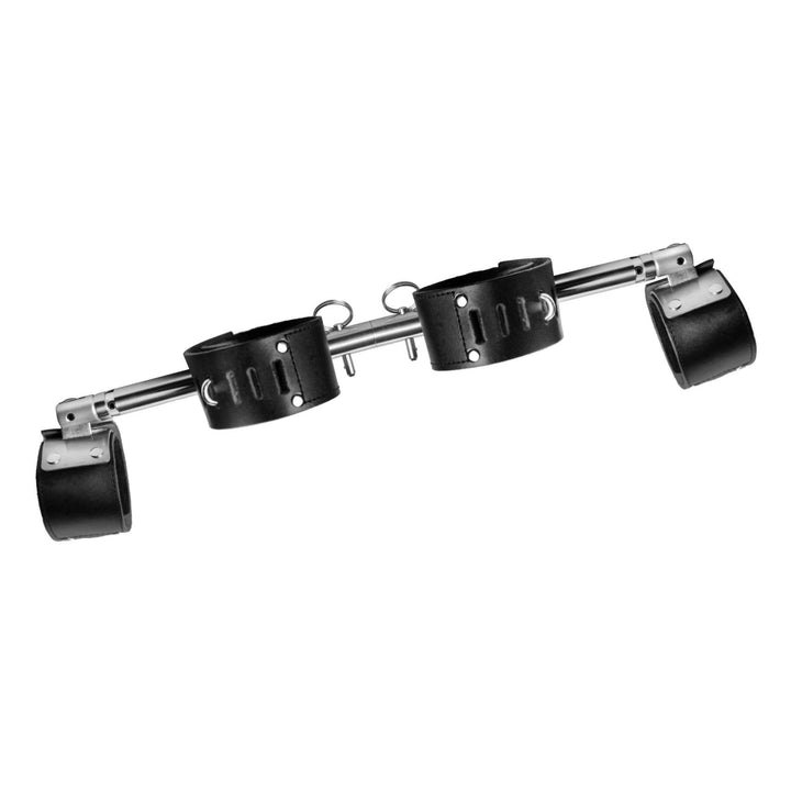 Adjustable Swiveling Spreader Bar with Leather Cuffs - The Dildo Hub