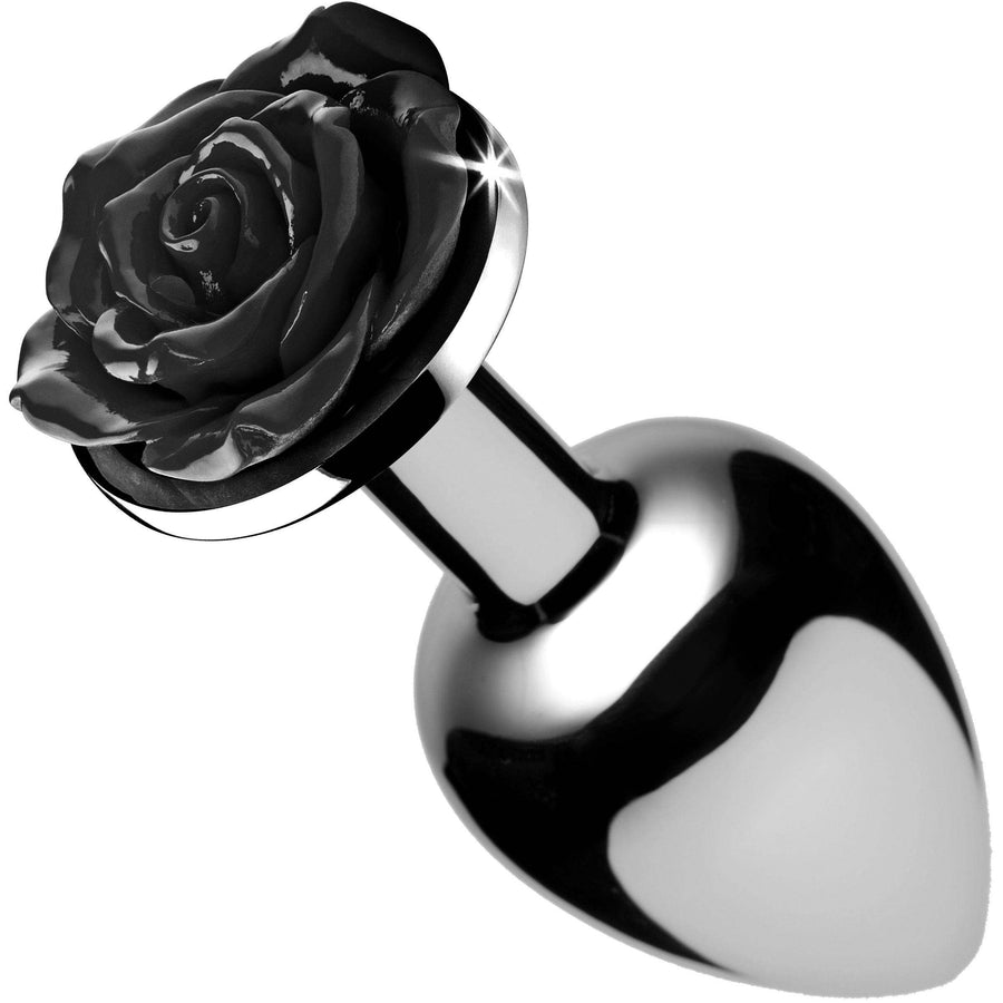 Black Rose Anal Plug- Medium - The Dildo Hub