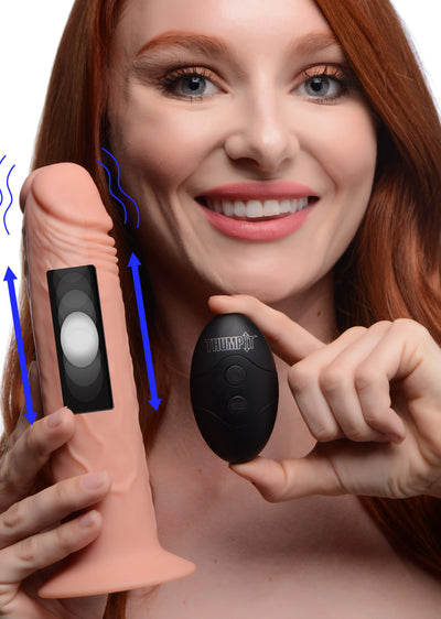 7X Remote Control Vibrating and Thumping Dildo - Light Dildos from Thump It