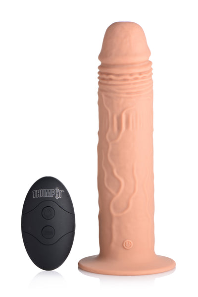 7X Remote Control Vibrating and Thumping Dildo - Medium Dildos from Thump It
