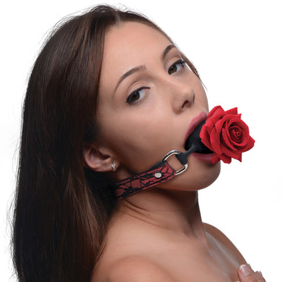 Silicone Ball Gag with Rose GAGS from Master Series