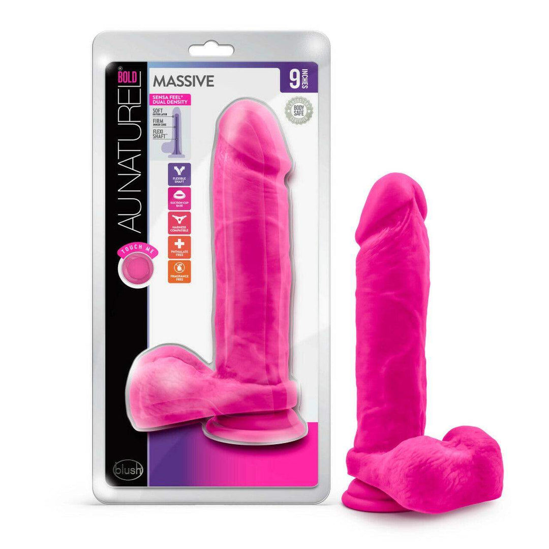 Au Naturel Bold Massive Realistic Dildo - Pink 9 Inches - The Dildo Hub