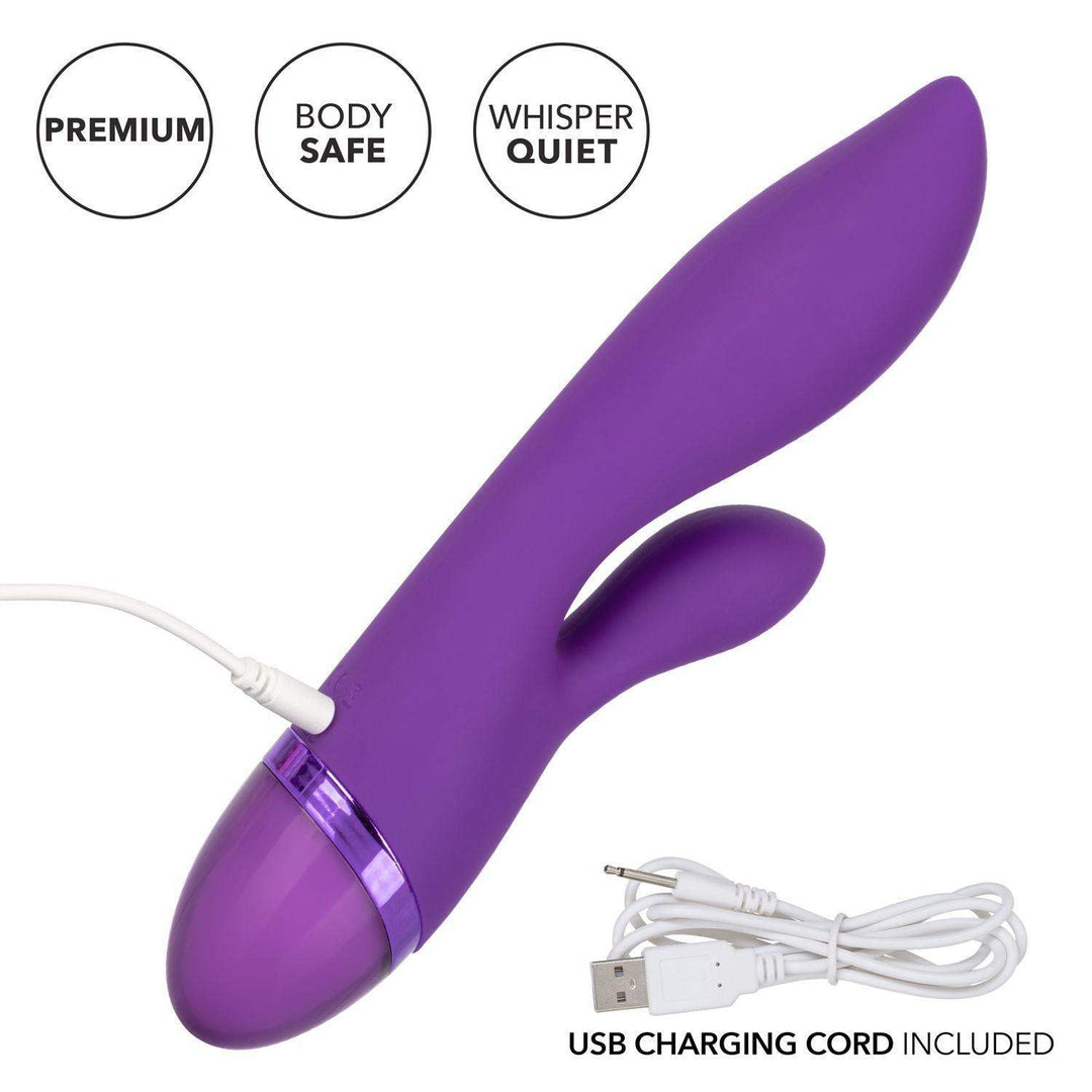 Aura Dual Lover Purple Rabbit Vibrators - 8 Inches | CalExotics - The Dildo Hub