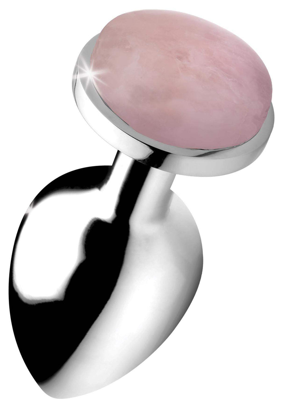 Authentic Rose Quartz Gemstone Anal Plug - Large - The Dildo Hub