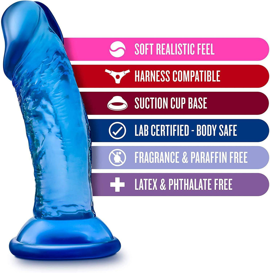 B Yours Sweet N Small Blue Realistic Dildo - 4 Inches | Blush - The Dildo Hub