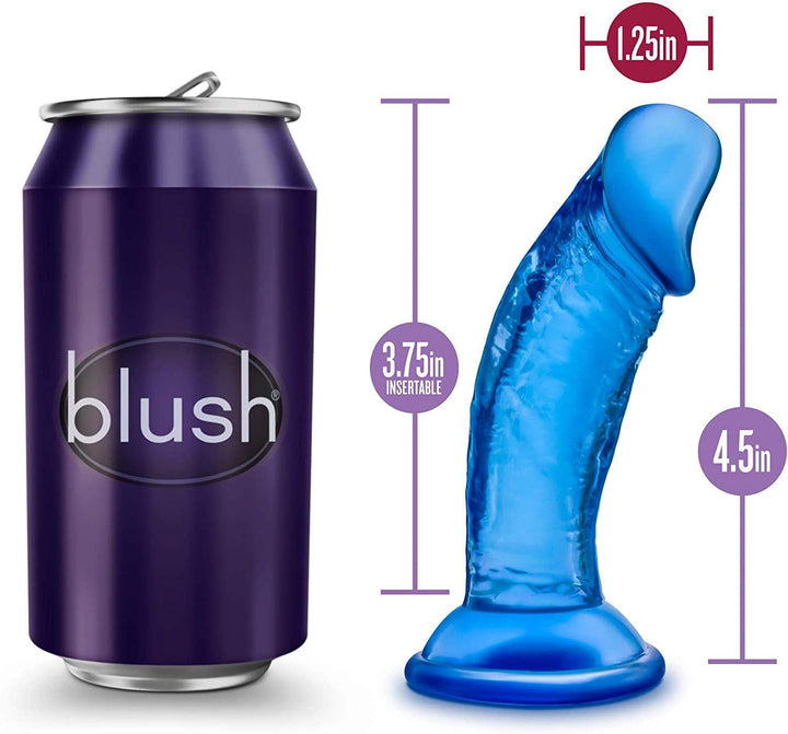 B Yours Sweet N Small Blue Realistic Dildo - 4 Inches | Blush - The Dildo Hub