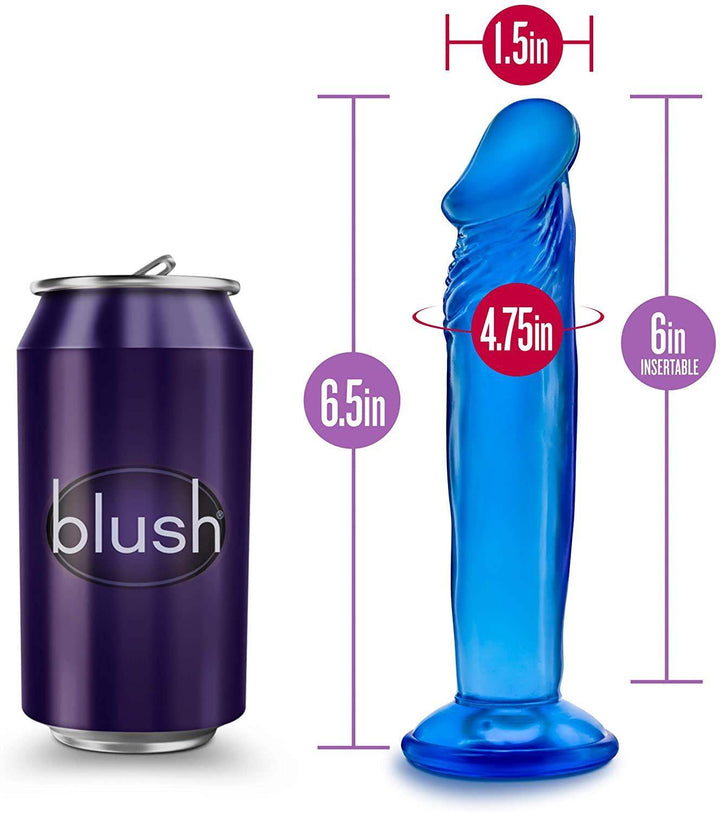 B Yours Sweet N Small Blue Realistic Dildo - 6 Inches | Blush - The Dildo Hub
