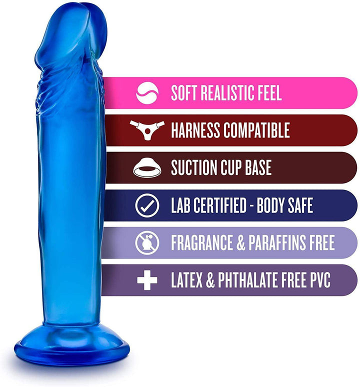 B Yours Sweet N Small Blue Realistic Dildo - 6 Inches | Blush - The Dildo Hub