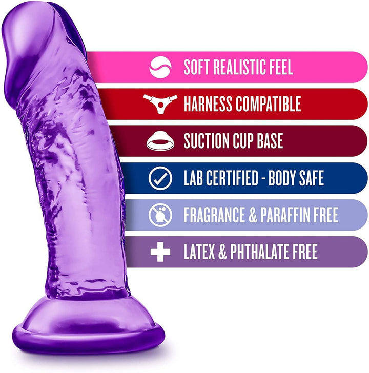 B Yours Sweet N Small Purple Realistic Dildo - 4 Inches | Blush - The Dildo Hub