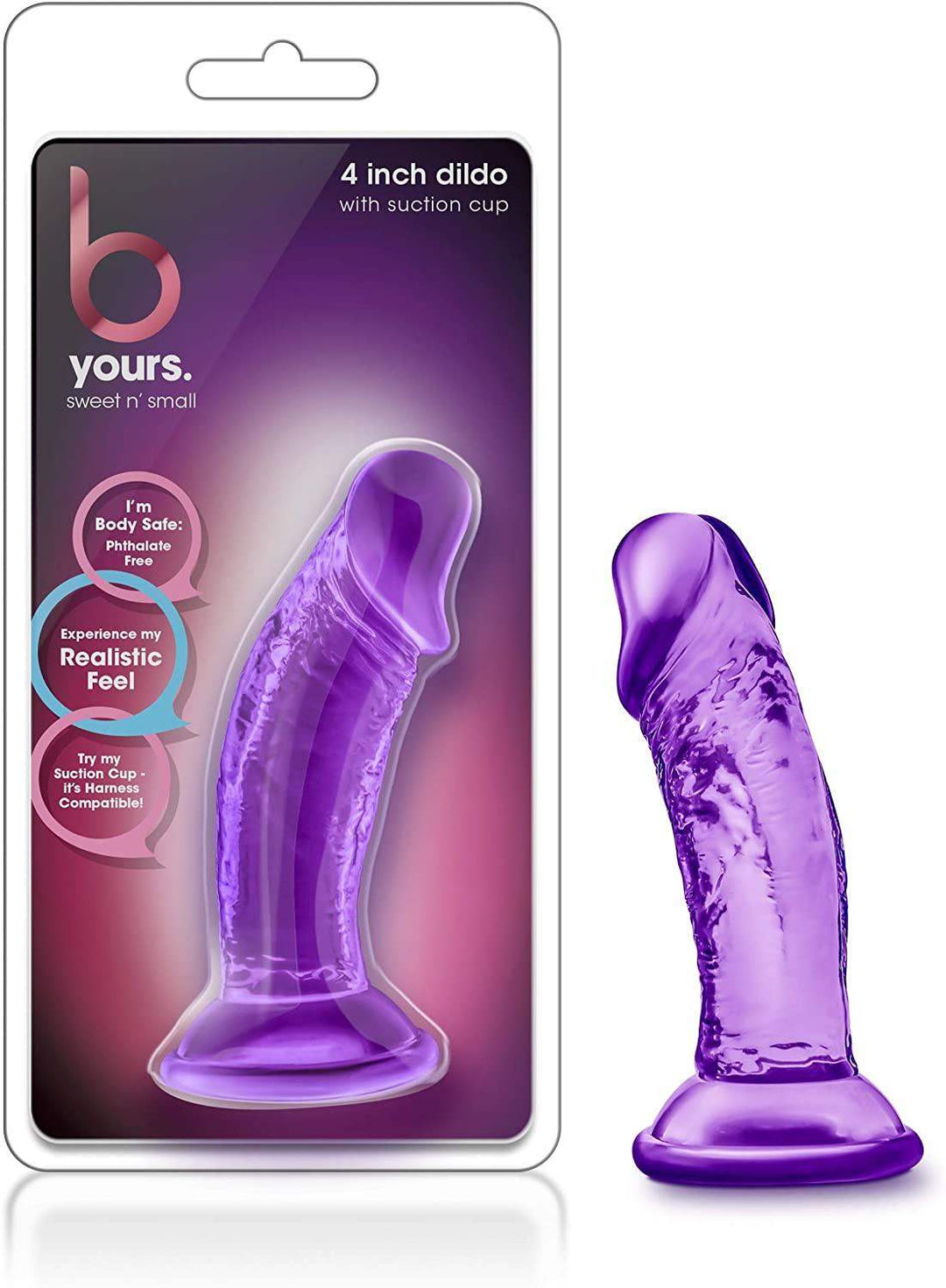 B Yours Sweet N Small Purple Realistic Dildo - 4 Inches | Blush - The Dildo Hub