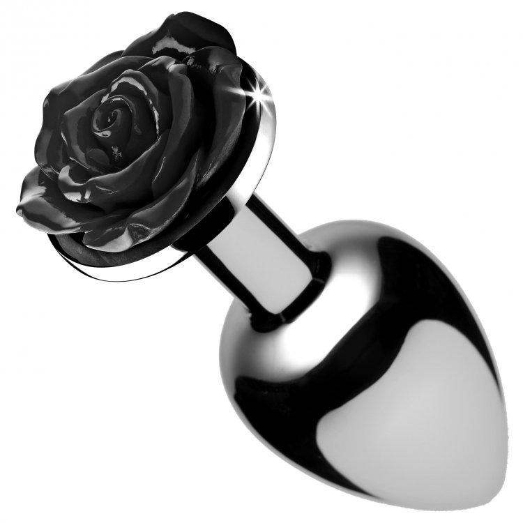 Black Rose Anal Plug - Medium - The Dildo Hub