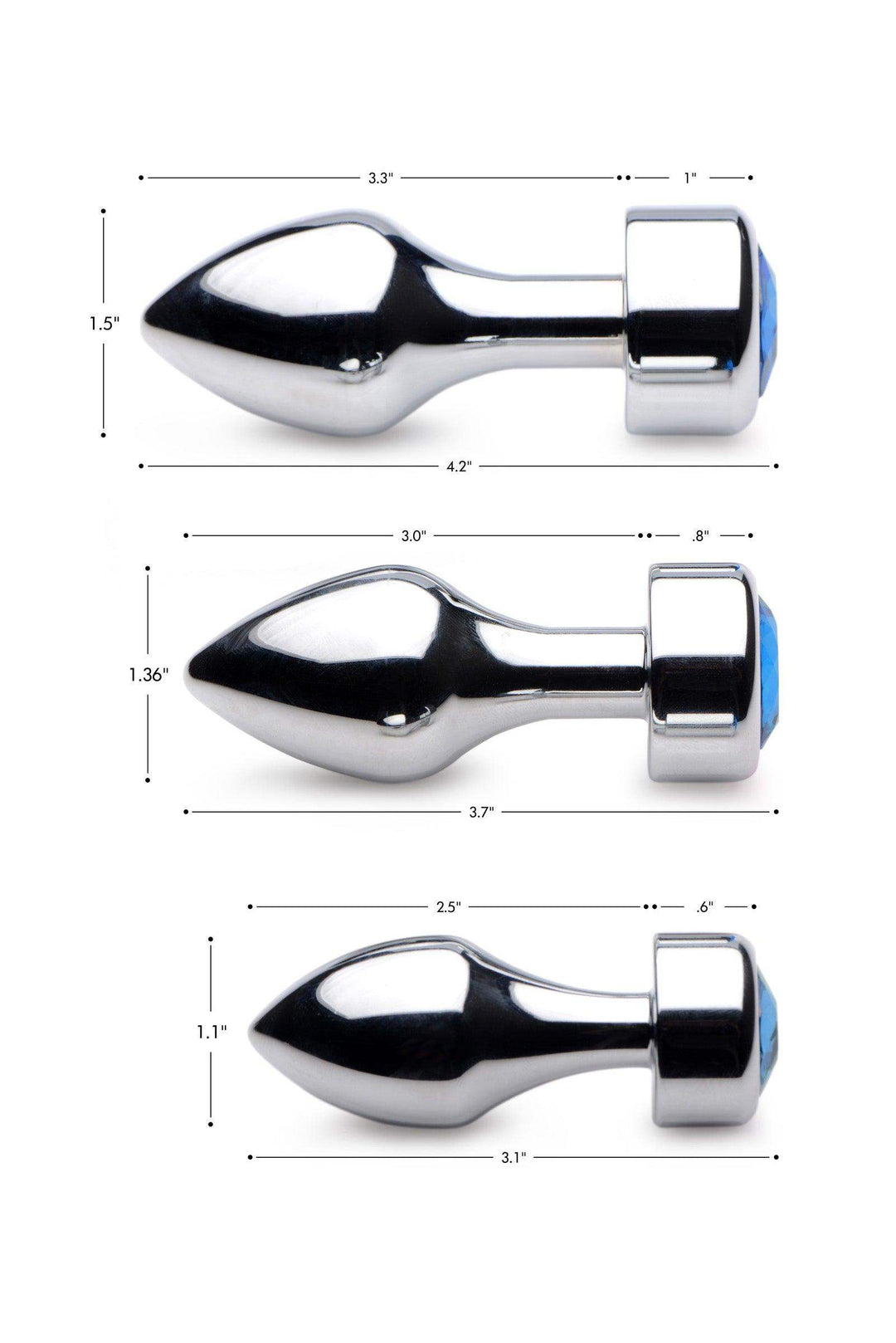 Blue Gem Weighted Anal Plug - Large - The Dildo Hub