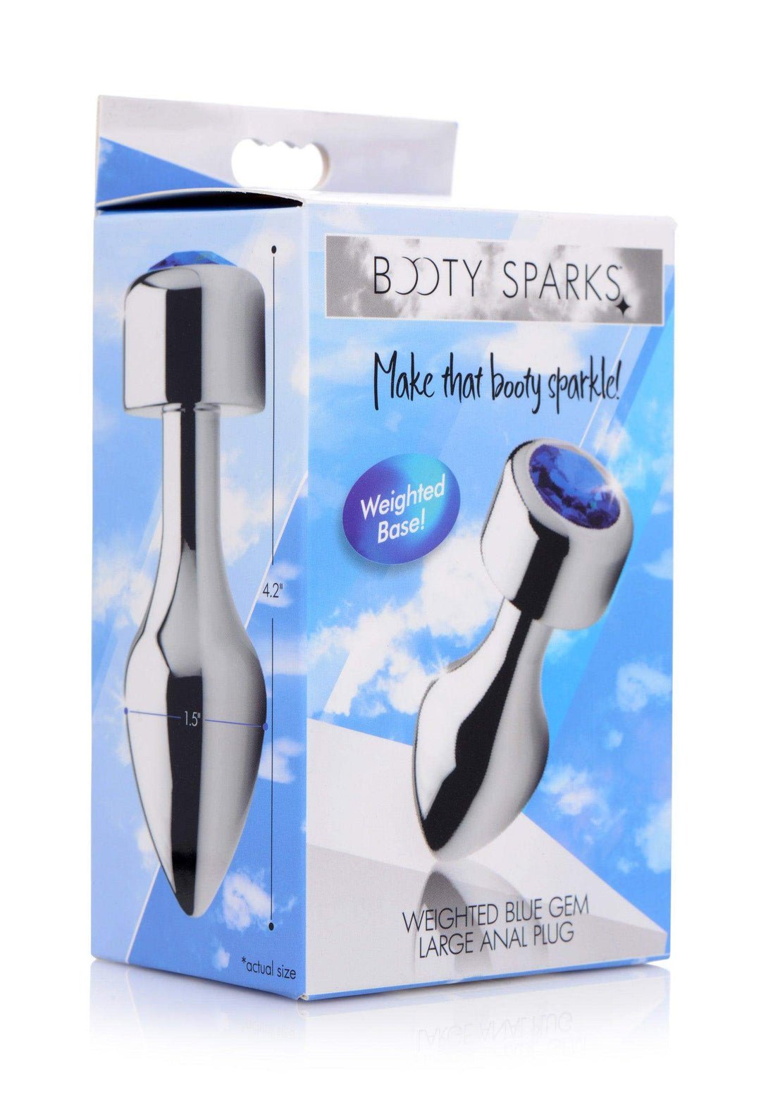 Blue Gem Weighted Anal Plug - Large - The Dildo Hub