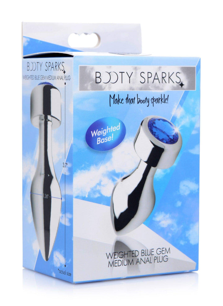 Blue Gem Weighted Anal Plug - Medium - The Dildo Hub