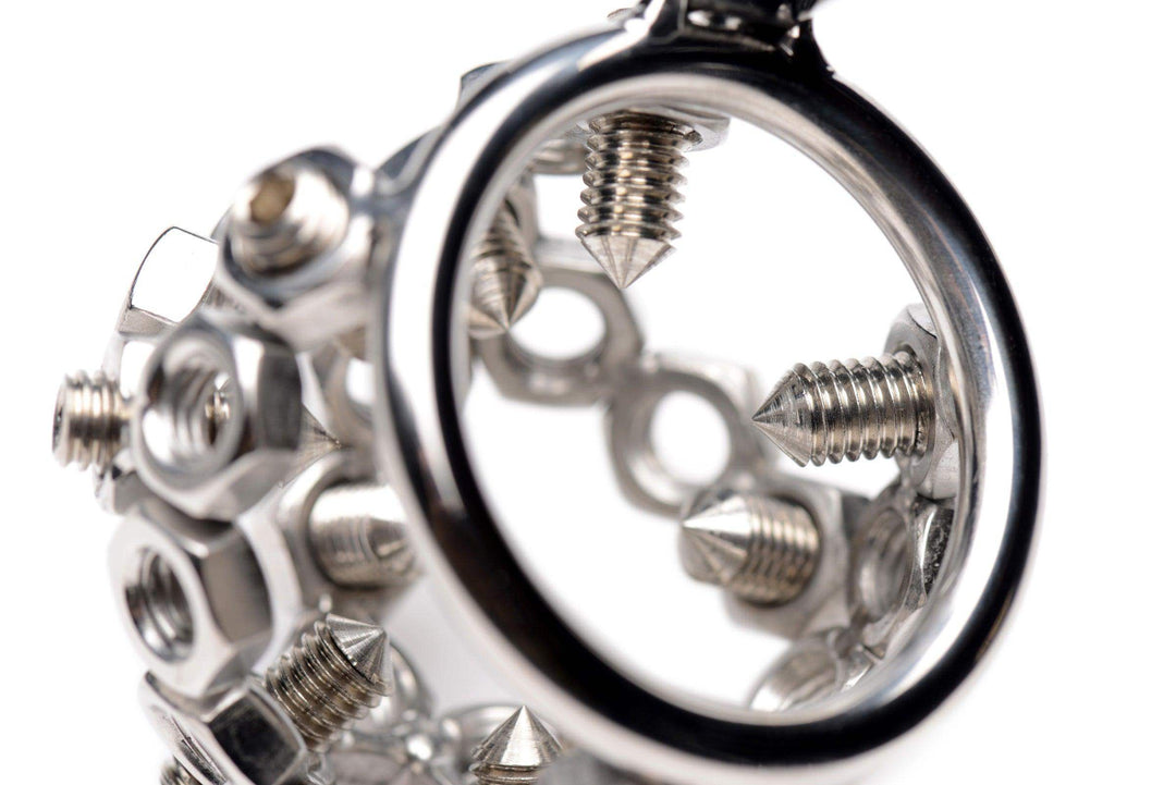 Bolted Chastity Cage with Spikes - The Dildo Hub