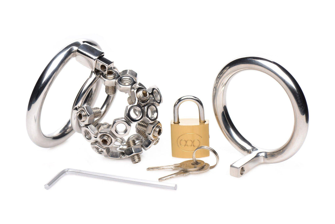 Bolted Chastity Cage with Spikes - The Dildo Hub