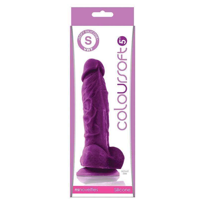 ColourSoft Soft Silicone Purple Realistic Dildo - 5 Inches | NS Novelties - The Dildo Hub