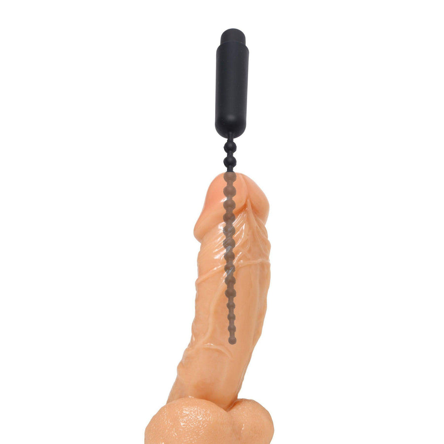 Dark Rod Vibrating Beaded Silicone Sound - The Dildo Hub