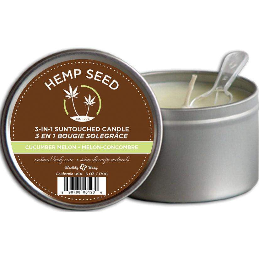 Earthly Body 3-in-1 Massage Candle-Cucumber Melon 6oz - The Dildo Hub