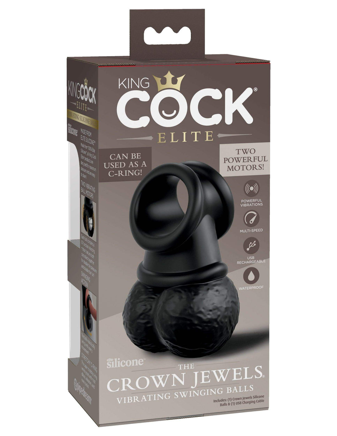 Elite The Crown Jewels Vibrating Swinging Balls - The Dildo Hub