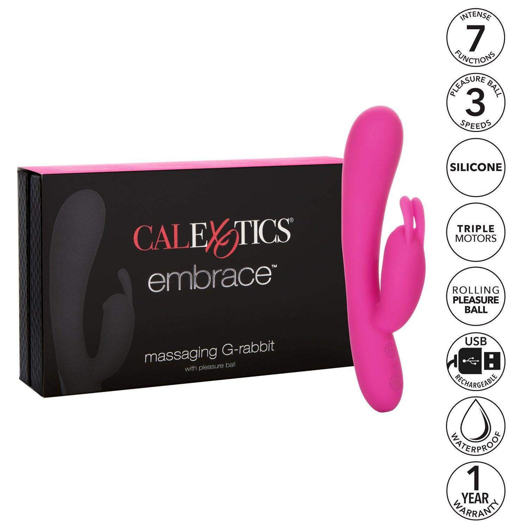 Embrace Massaging Rabbit-Pink 8" - The Dildo Hub