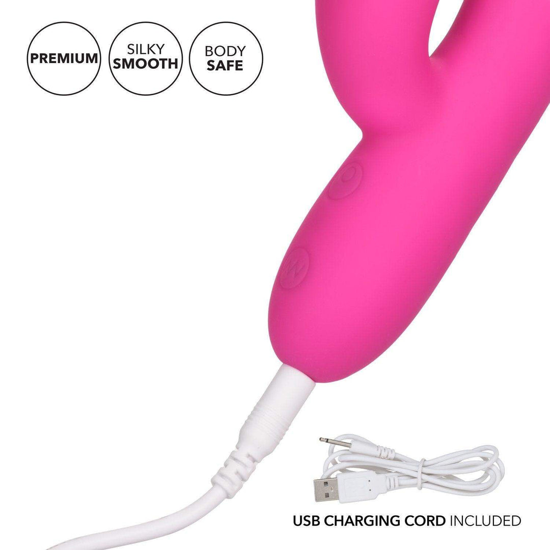 Embrace Massaging Rabbit-Pink 8" - The Dildo Hub
