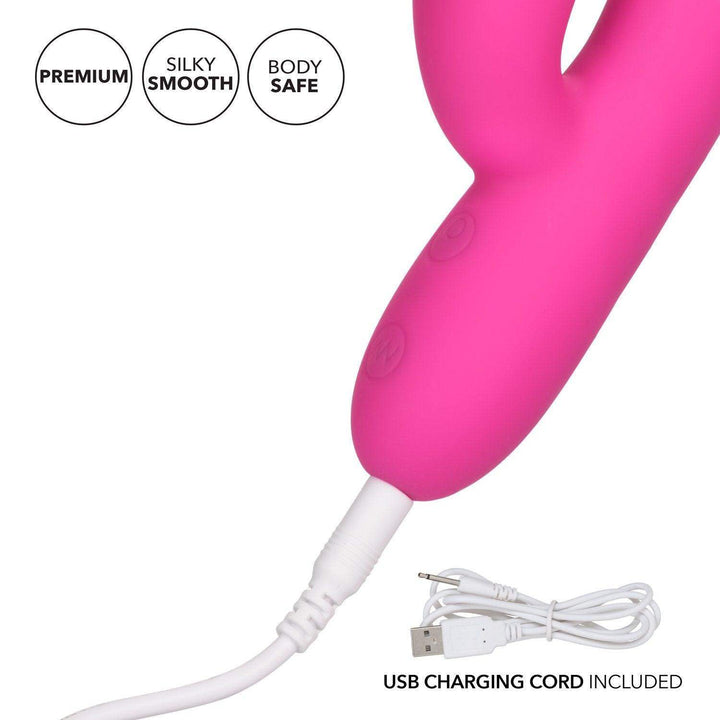 Embrace Massaging Rabbit-Pink 8" - The Dildo Hub
