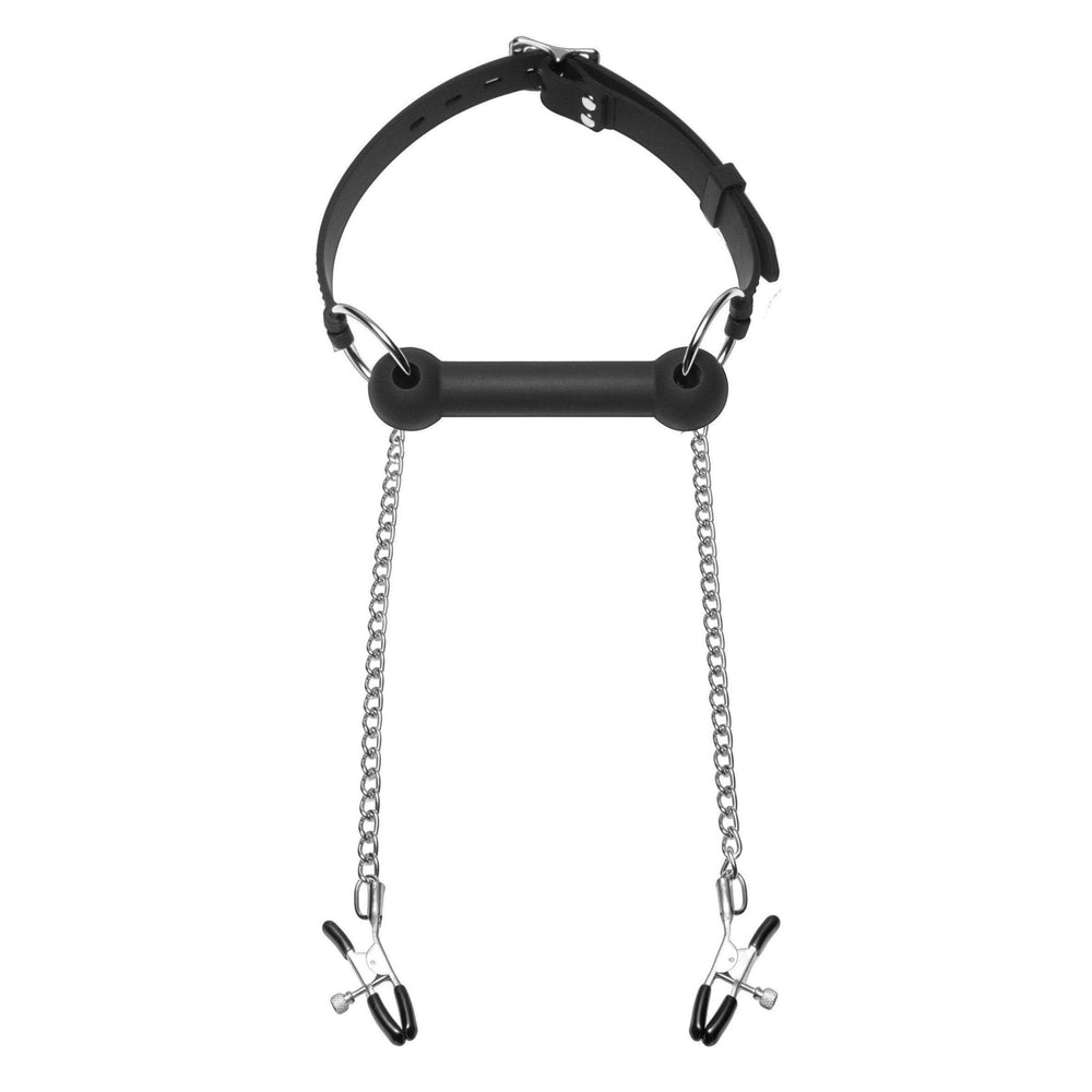 Equine Silicone Bit Gag with Nipple Clamps - The Dildo Hub