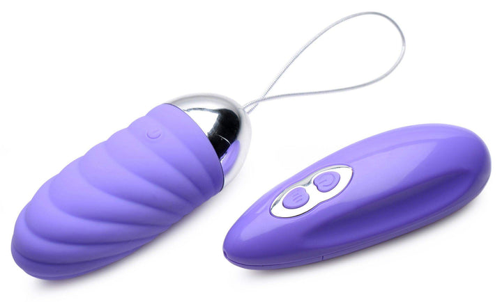 Grape Gasm 36X Swirled Vibrating Remote Control Egg - The Dildo Hub