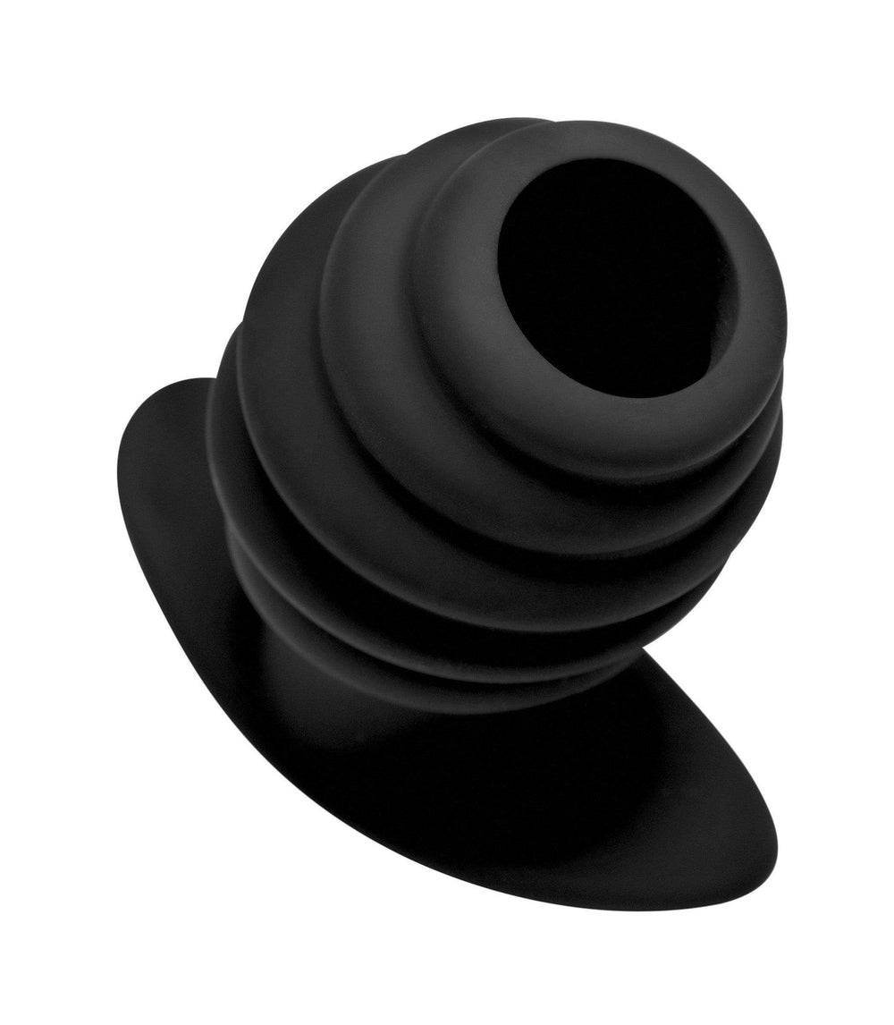 Hive Ass Tunnel Silicone Ribbed Hollow Anal Plug - Large - The Dildo Hub