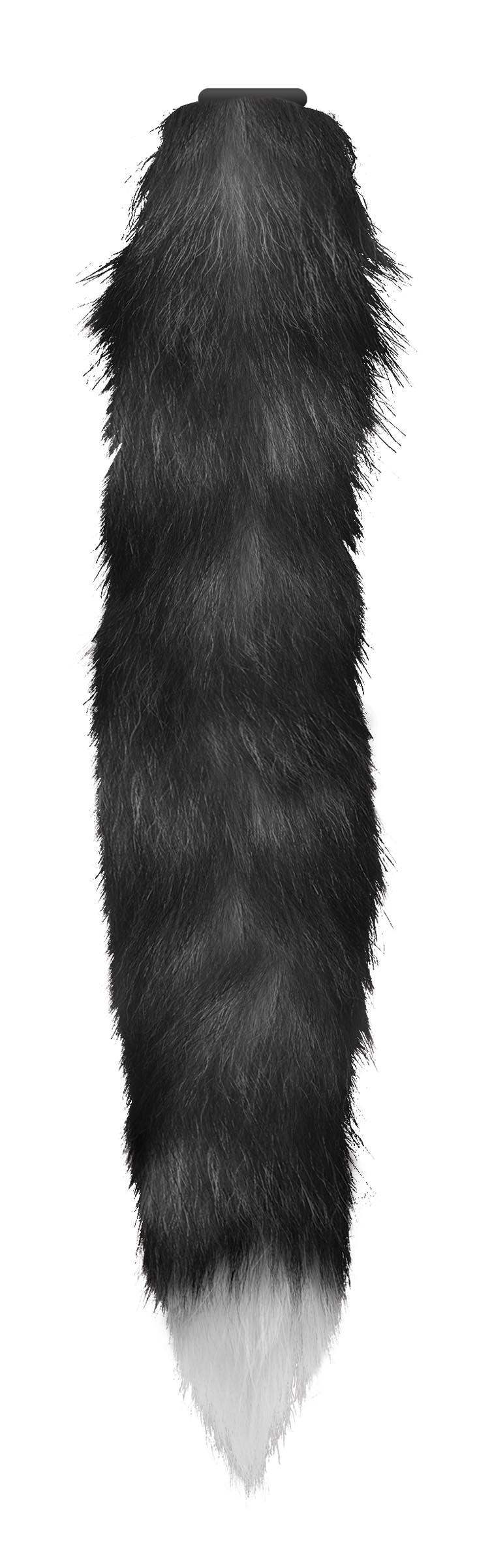 Interchangeable Black and White Fox Tail - The Dildo Hub