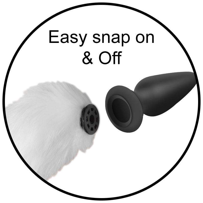Interchangeable White Fox Tail - The Dildo Hub