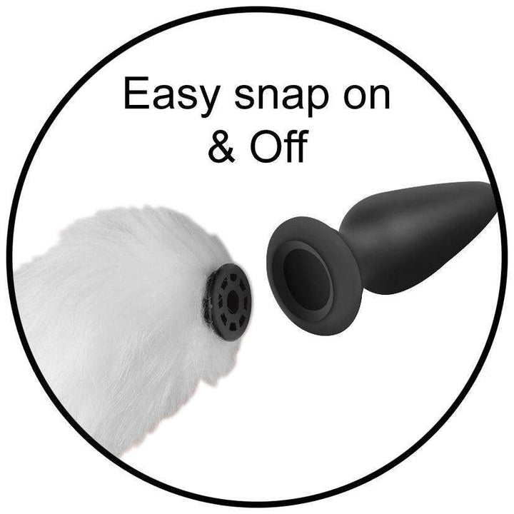 Interchangeable White Fox Tail - The Dildo Hub