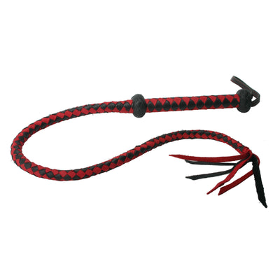 Premium Red and Black Leather Whip Impact from Strict Leather