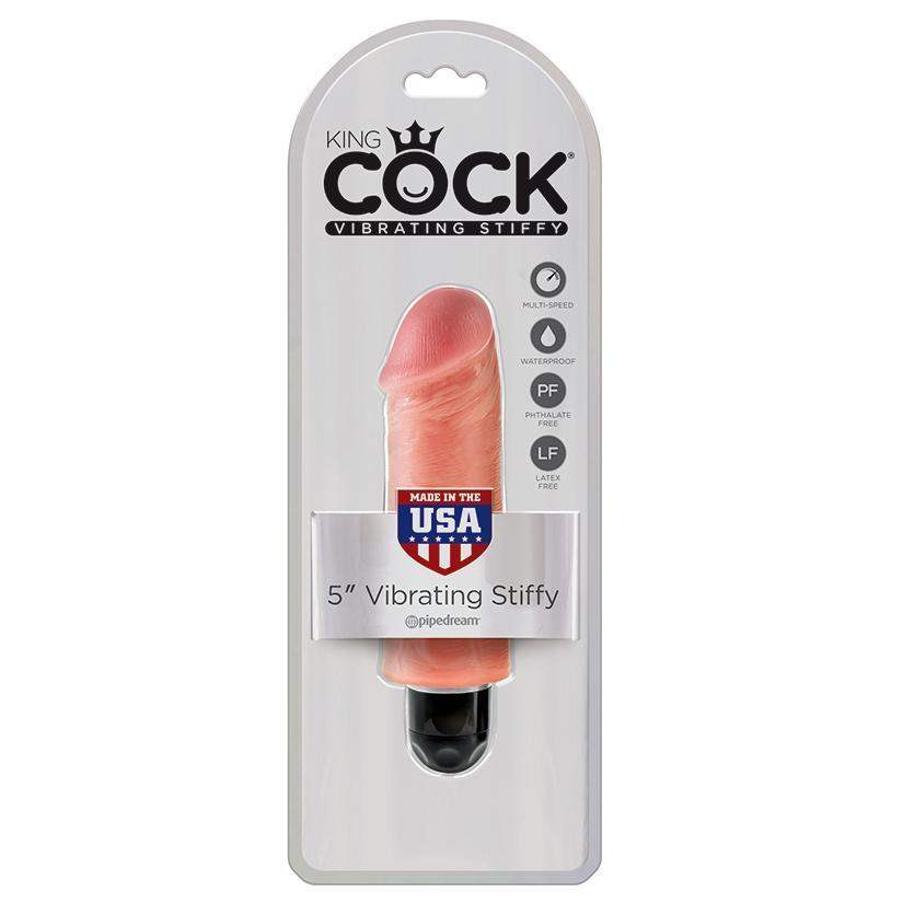 King Cock 5 Inch Vibrating Stiffy Flesh - The Dildo Hub