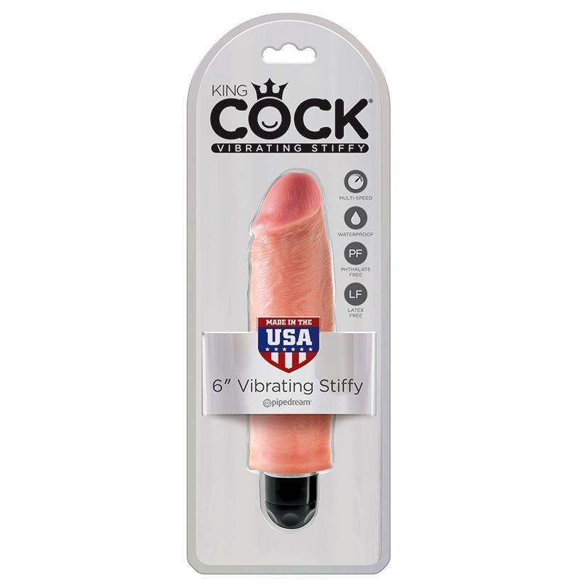 King Cock 6 Inch Vibrating Stiffy - Light - The Dildo Hub
