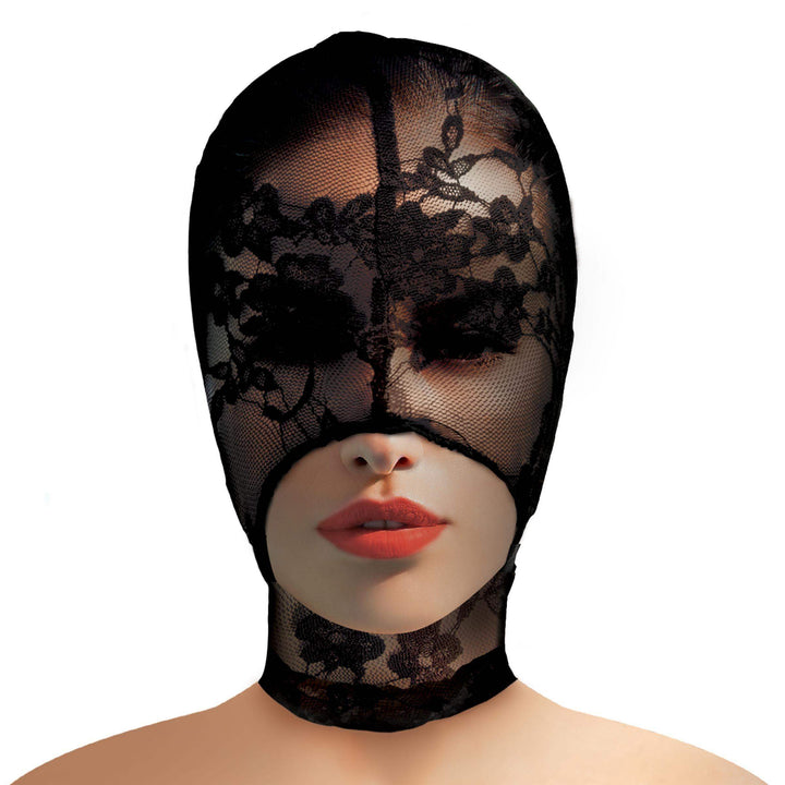 Lace Seduction Bondage Hood - The Dildo Hub