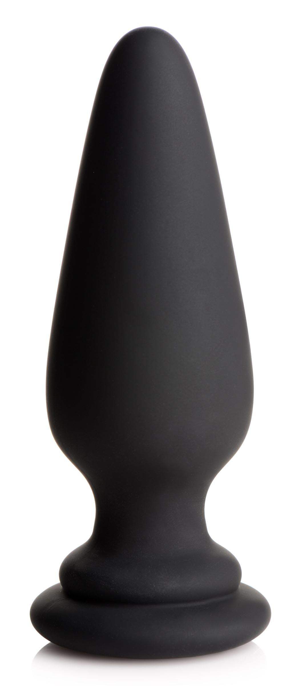 Large Anal Plug with Interchangeable Fox Tail - Black - The Dildo Hub