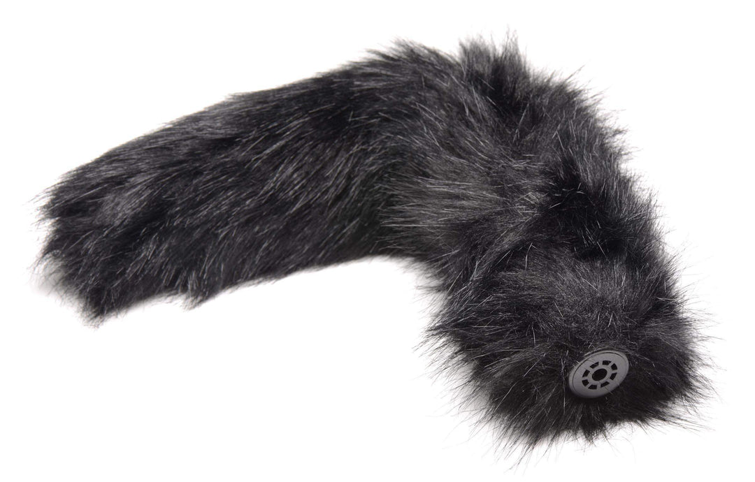 Large Anal Plug with Interchangeable Fox Tail - Black - The Dildo Hub