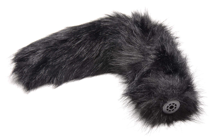 Large Anal Plug with Interchangeable Fox Tail - Black - The Dildo Hub