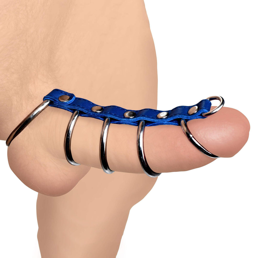 Leather and Steel Gates of Hell Cock Ring - The Dildo Hub